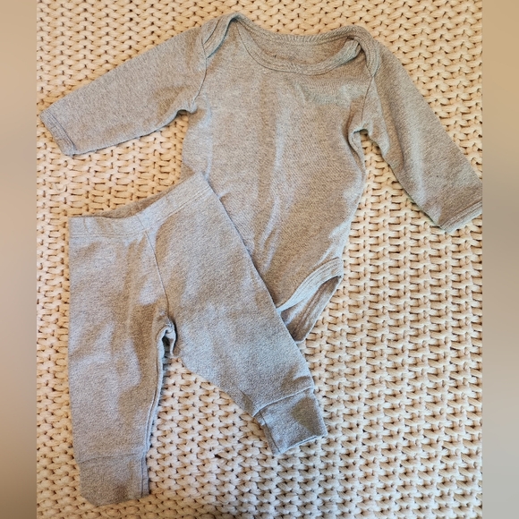 Pact Other - Pact Bodysuit and Pant Set - Heather Gray - 3-6 Months